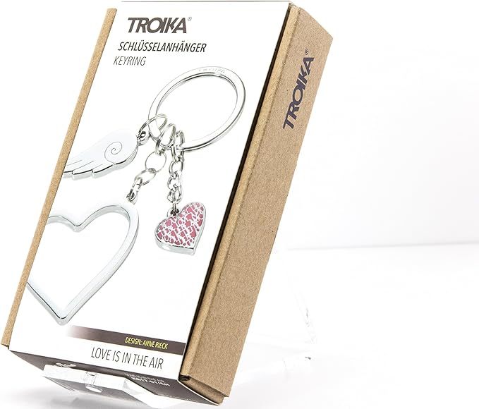 Heart & Wing Charm Keyring