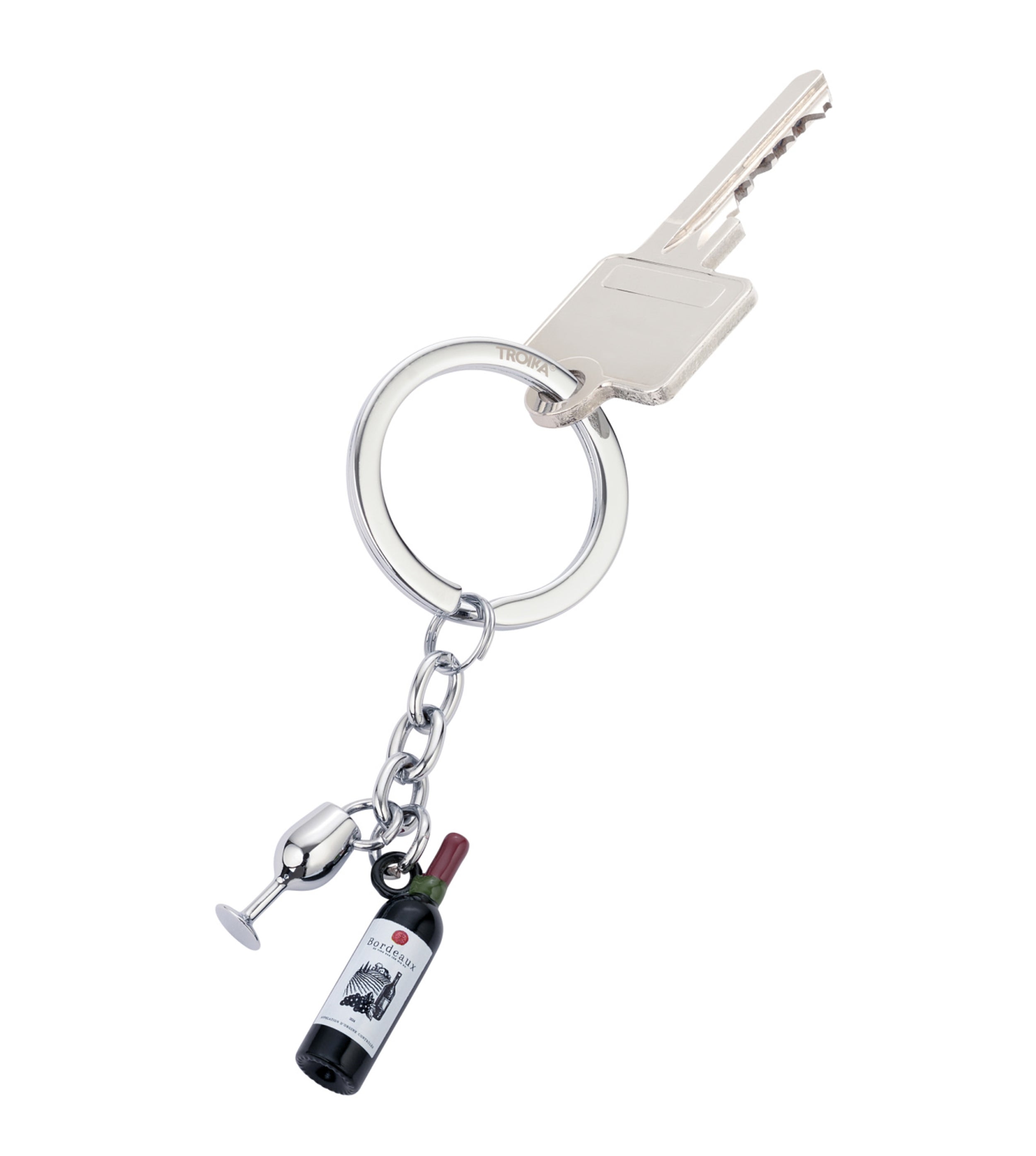 Wine bottle and Wine glass keyring
